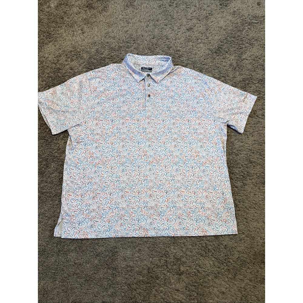 Ben Hogan Men's Multi-Color Hibiscus Print Golf Polo Shirt Size 2XL XXL - Picture 1 of 4